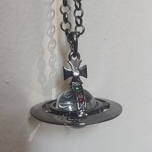 black vivienne westwood glass orb Saturn necklace 🪐🪐🪐🪐